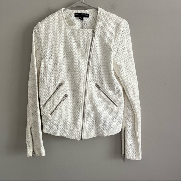 NEW Generation Love Duncan Eyelet Moto Zip Jacket Women's Size Small - Picture 3 of 9